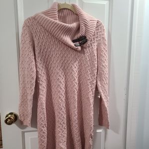 Sandra Darren Long Sweater Dress M Pink